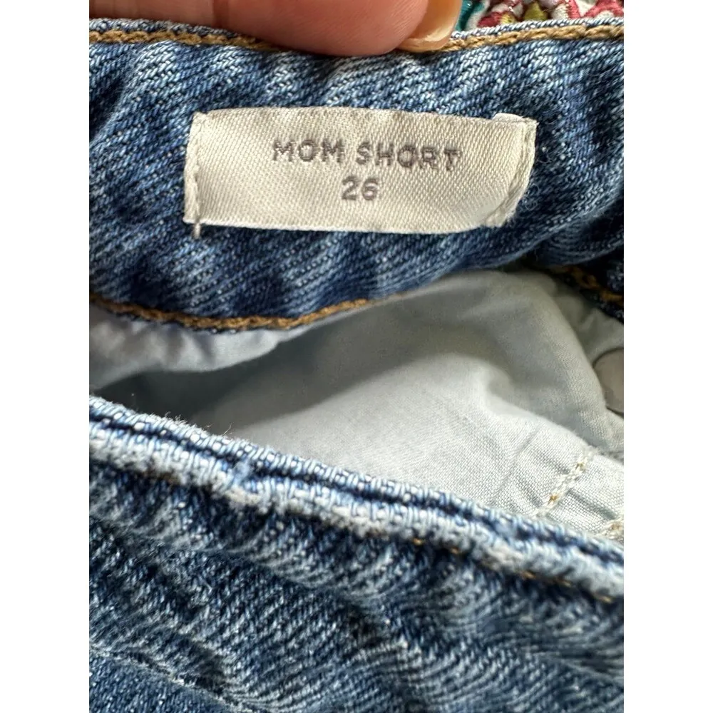 Pacsun Women's 100% Cotton Dark Indigo 5 Pocket Denim Jeans Mom Shorts 26 - Image 4