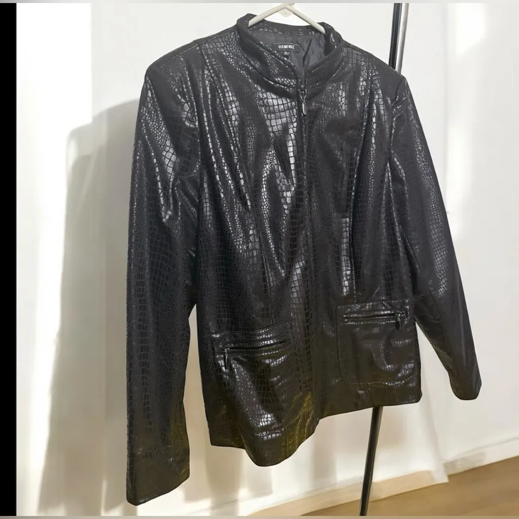Elementz Elements Black Faux Snake Skin Jacket - Image 3