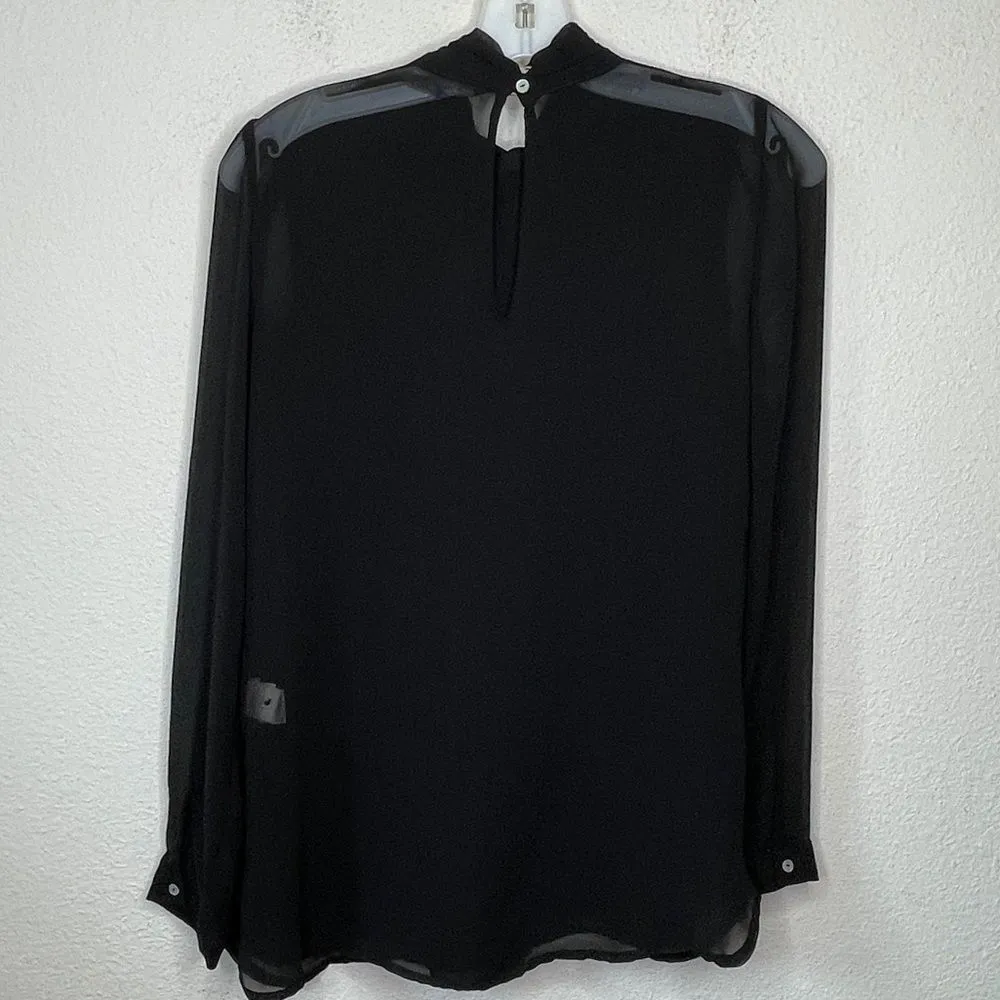 Zara Trafaluc Sheer Black‎ Blouse - Image 4