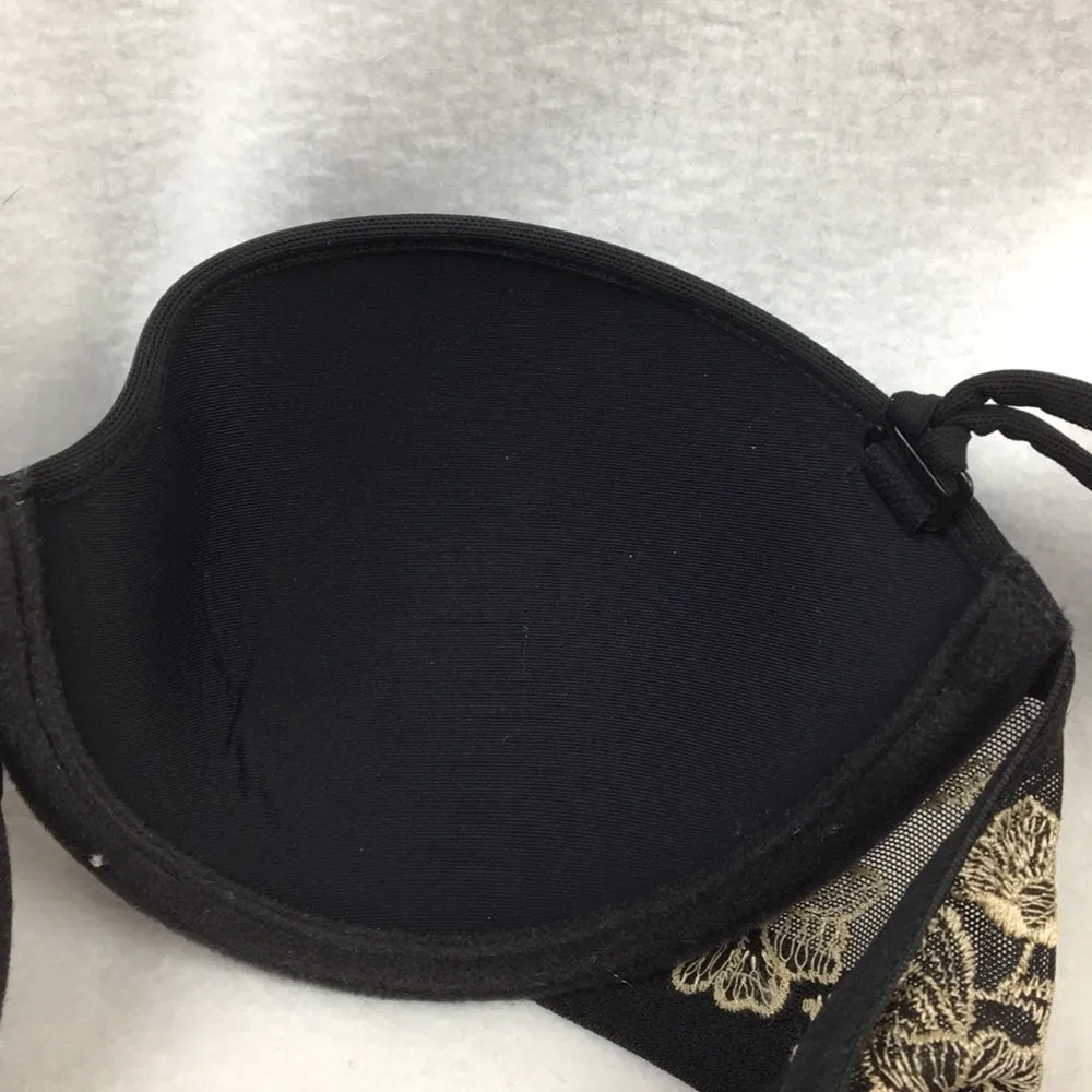 Wacoal Black Intrigue 85304 Convertible Underwire Demi Bra 32C - Image 6