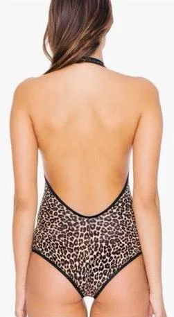 American Apparel Leopard Halter Body Suit - Image 2