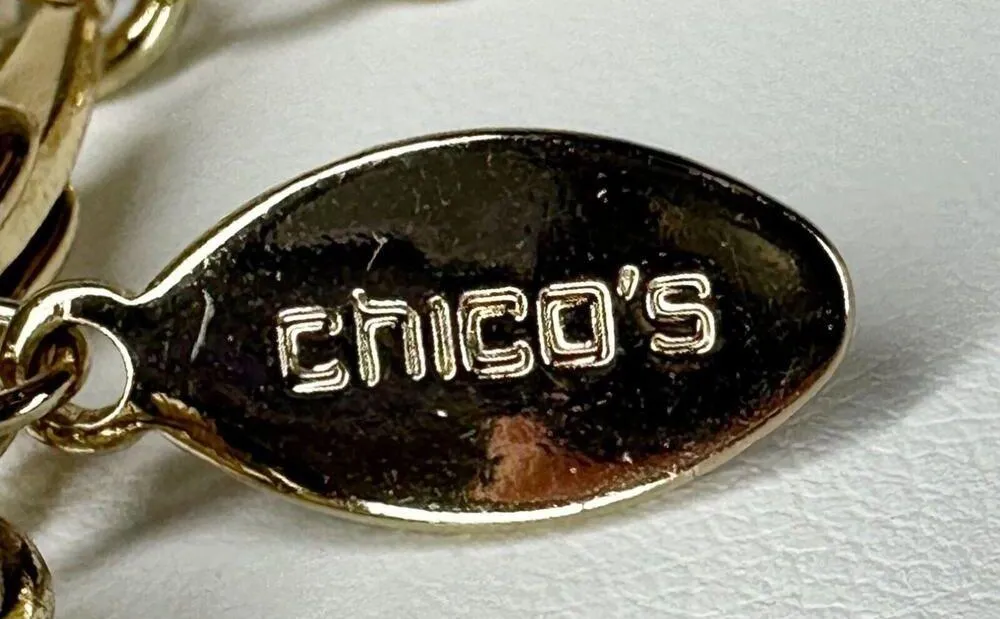 Chicos Gold Tone Tiered Layered Bar Necklace ✨ - Image 5