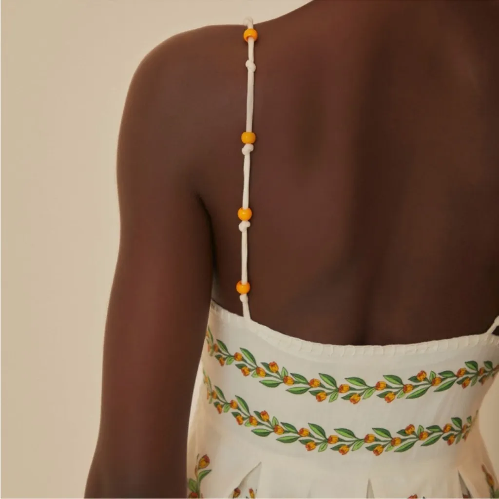 NWOT FARM Rio Off-White Tropical Lightness Floral Sleeveless sundress Maxi sz S - Image 6