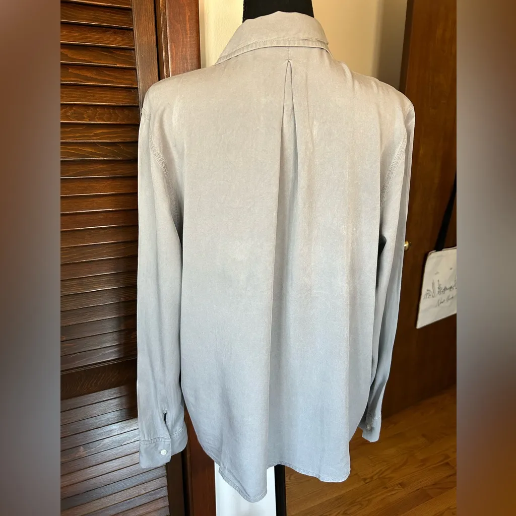 Calvin Klein Gray Long Sleeve Blouse - Image 4