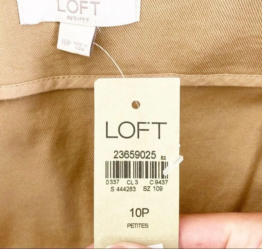 Ann Taylor Loft Tan Khaki Belted Skirt Sz 10P - Image 4