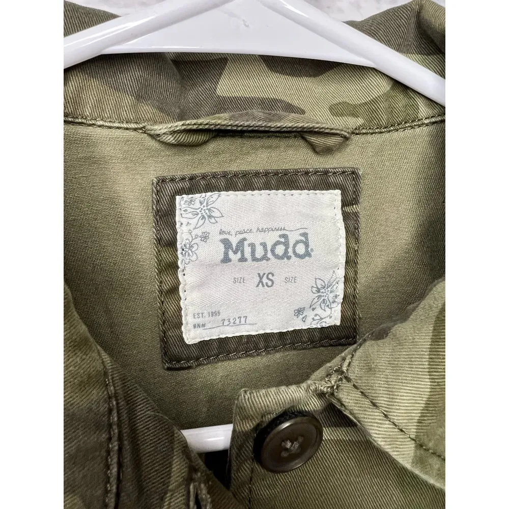 Mudd cropped camo button up jacket XS - Image 5