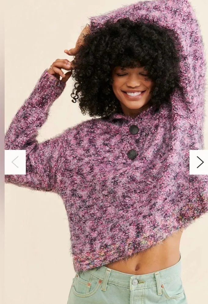 Stellar Knit Pullover Pink Sweater Medium - Image 3