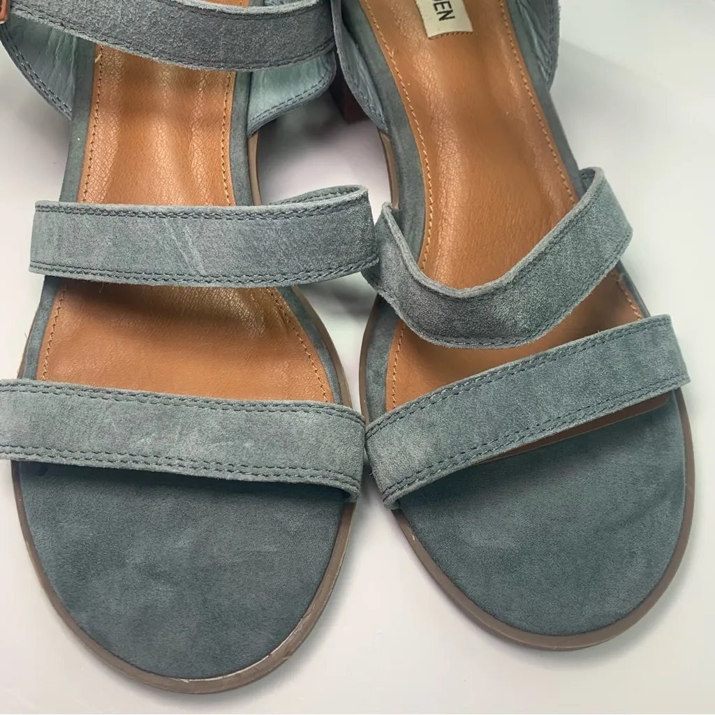 Steve‎ Madden Sandals Raymee Strappy Slingback Light Blue Leather Heels size 9.5 - Image 15
