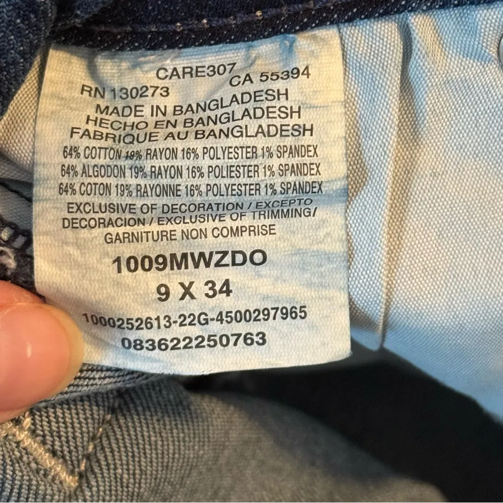 Wrangler Bootcut Jeans Women’s Size 9x34 Blue Dark Wash Denim Cowgirl Western - Image 5