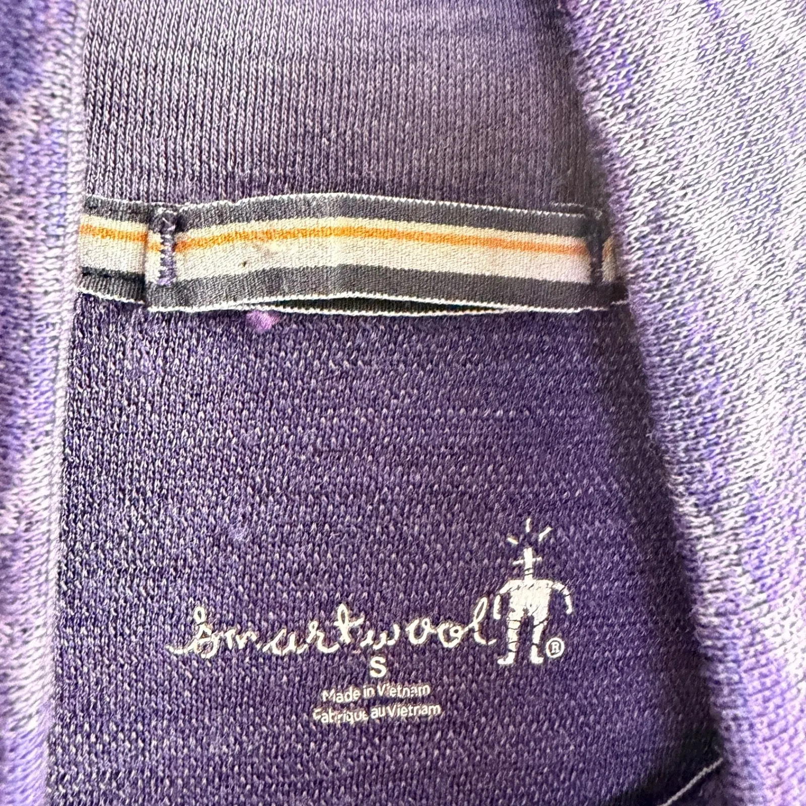 Smartwool Thermal 1/4 Zip Top Womens Small Purple Pattern Base Layer Ski *FLAWS - Image 7