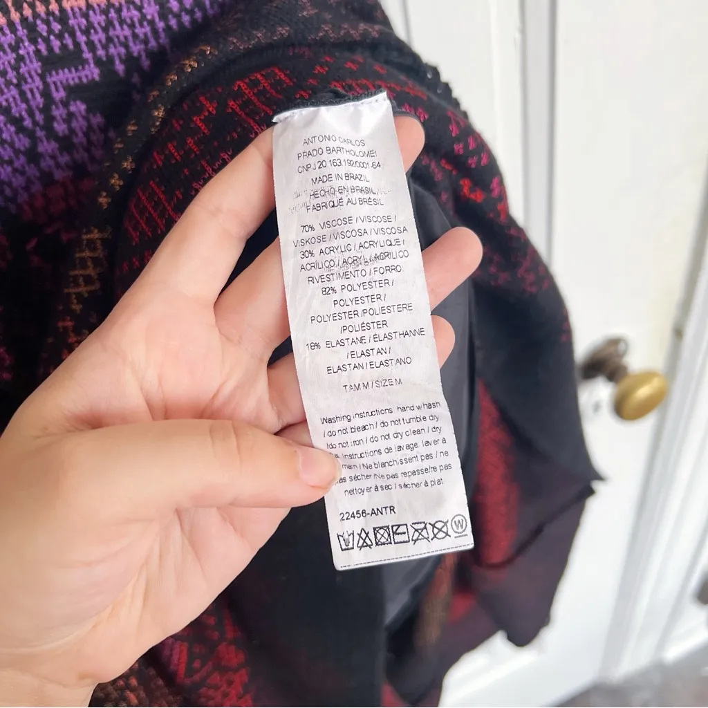 Cecilia Prado • Anthropologie Peregrine Abstract Midi Dress tiered black purple - Image 9