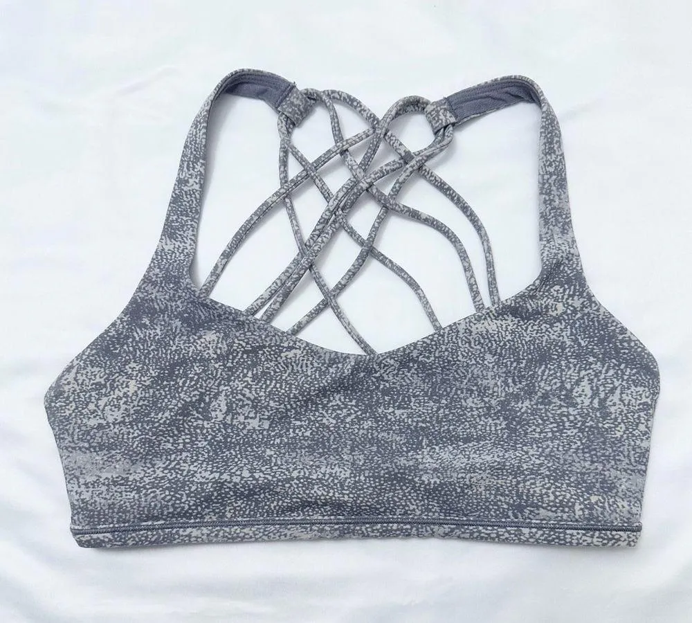 Lululemon Free to Be Bra (Wild) - Power Arrow Jacquard Battleship Silver - 6 - Image 9