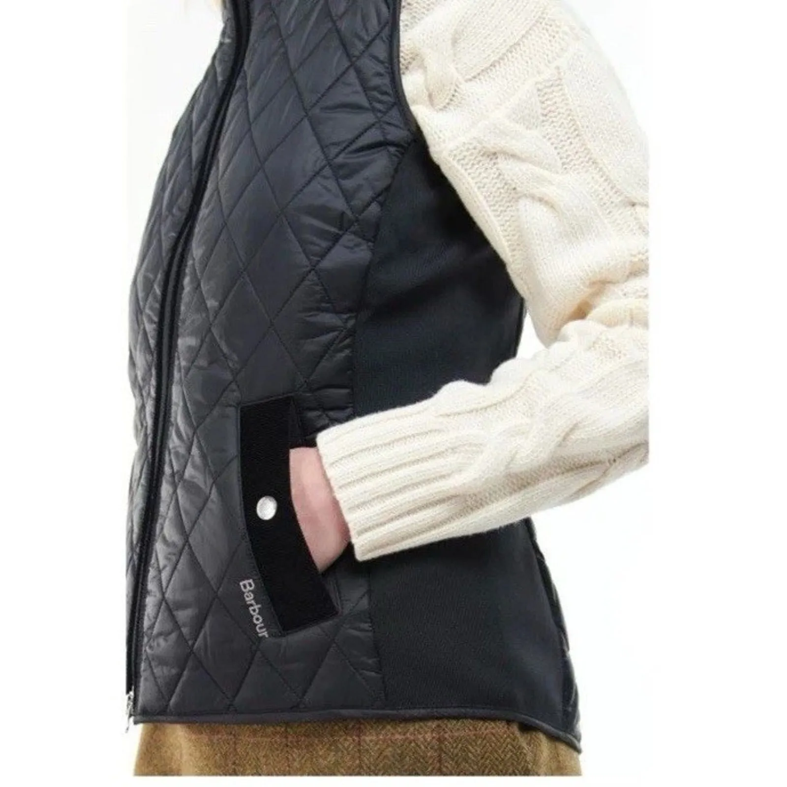 Barbour Poppy Gilet Vest Black Quilted Zip Up Vest Womens Sz 6 NWT $200 - Image 8