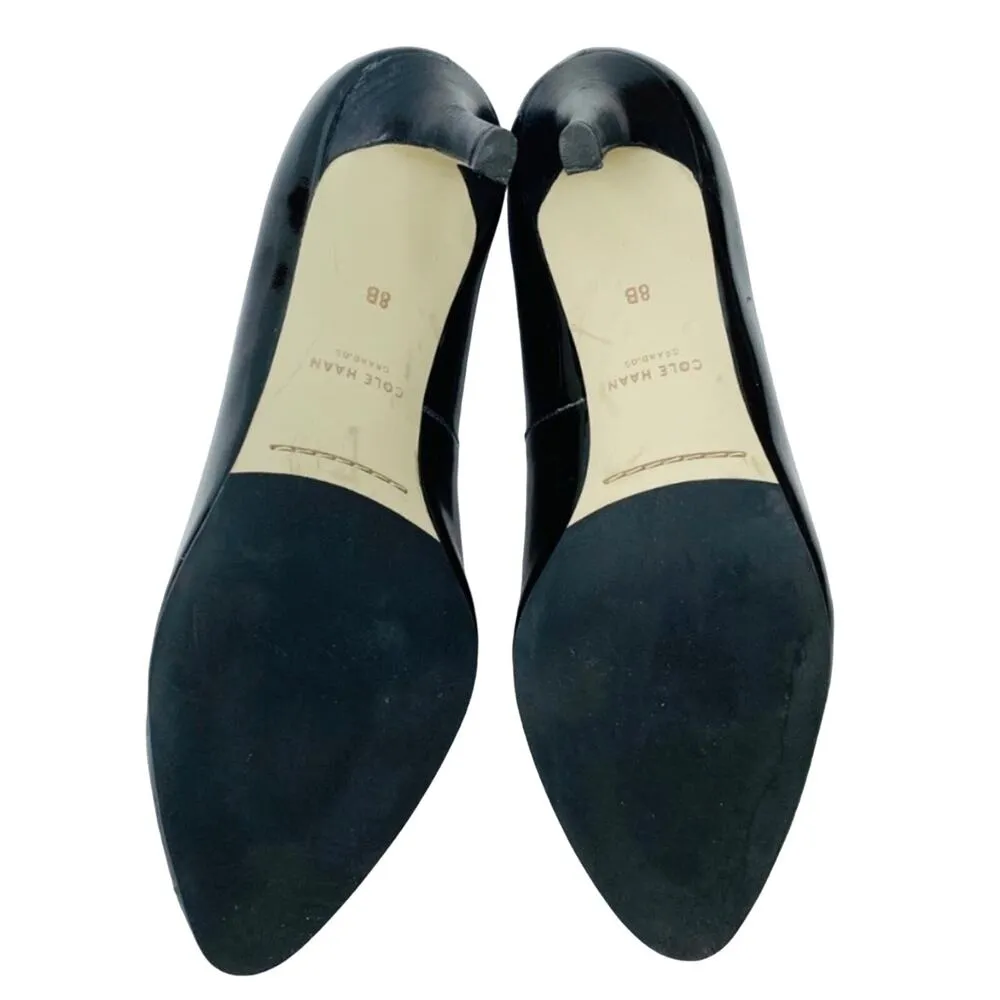 Cole Haan Women's Black Patent Leather 3" Classic Almond Toe Pumps Heels Size 8 - Image 8