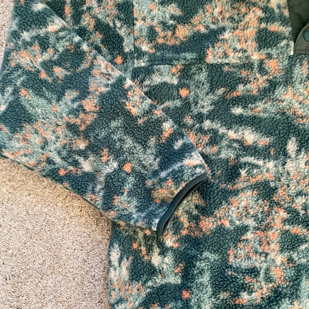 Goodfellow & Co Teal and Peach Fleece Pullover - Image 6