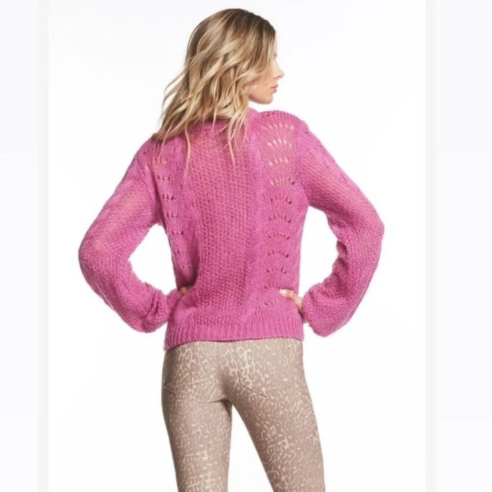 Jessica Simpson Sweater Loose Knit Crew Neck Pink Rose Size XL New with Tag - Image 4