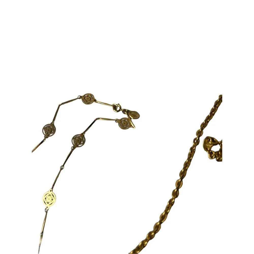 Vintage Avon two tier “American Treasure” necklace and Avon Flowerpace necklace Gold - Image 10