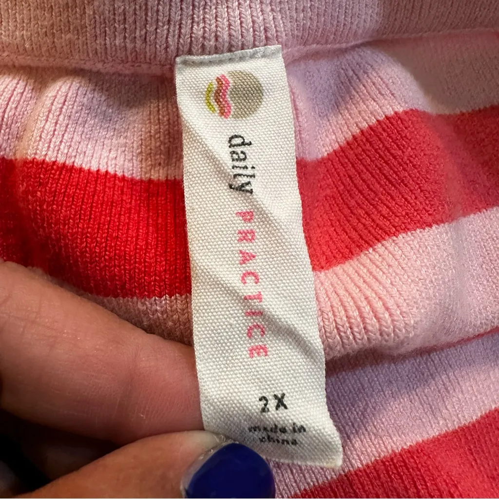 Anthropologie x Daily Practice Striped Sweater Shorts Pink Size 2X - Image 9