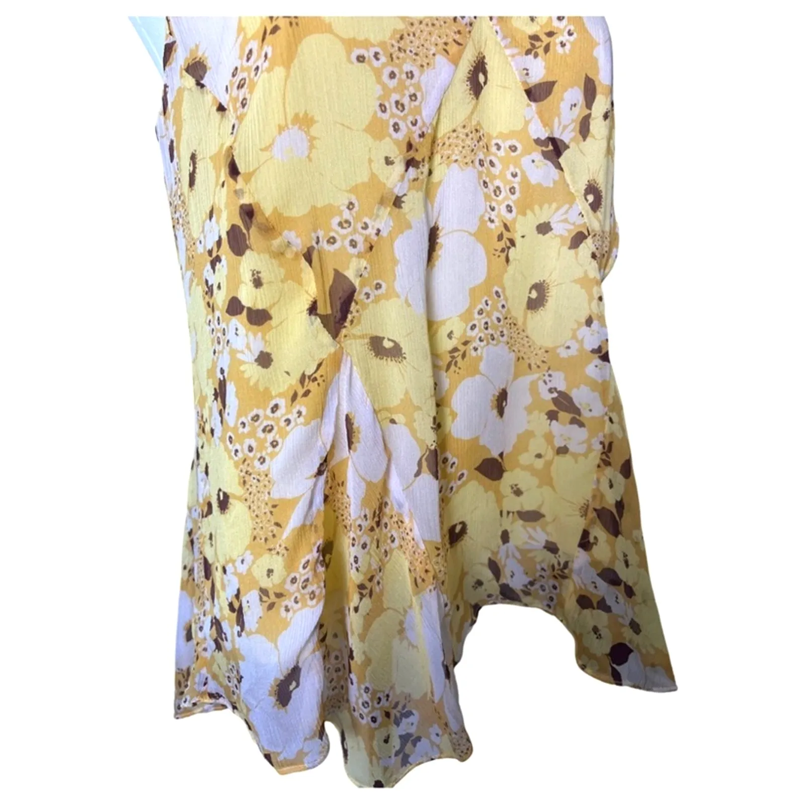 Joie Amelia Floral Yellow Handkerchief Women's Silk Camisole Top Size Medium NWT - Image 9