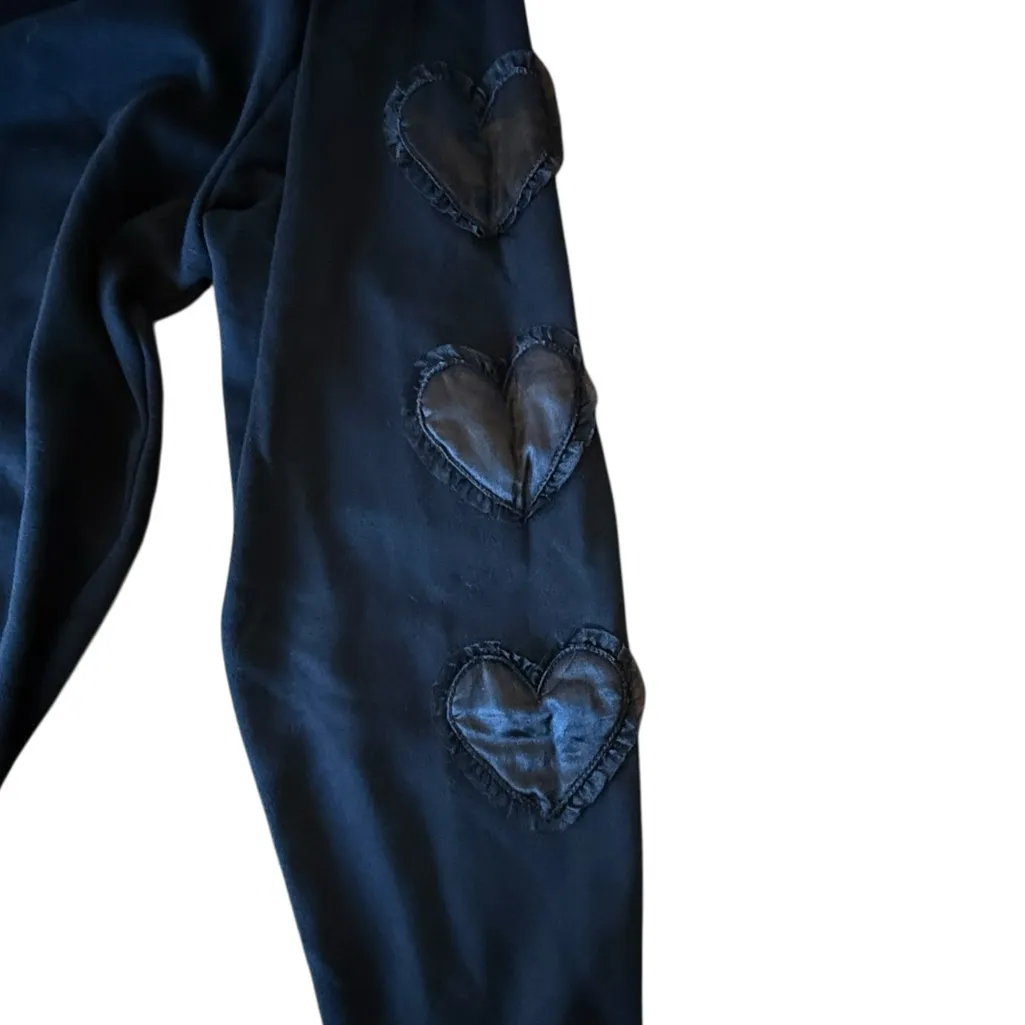 Lazy Oaf Black Like Your Heart Hoodie Women’s Size Large - Image 9