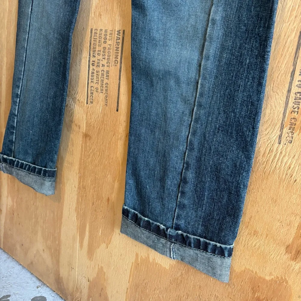 Tough Jeansmith Patch Pocket Skull Embroidery Streetwear‎ Blue Jeans Sz L - Image 4