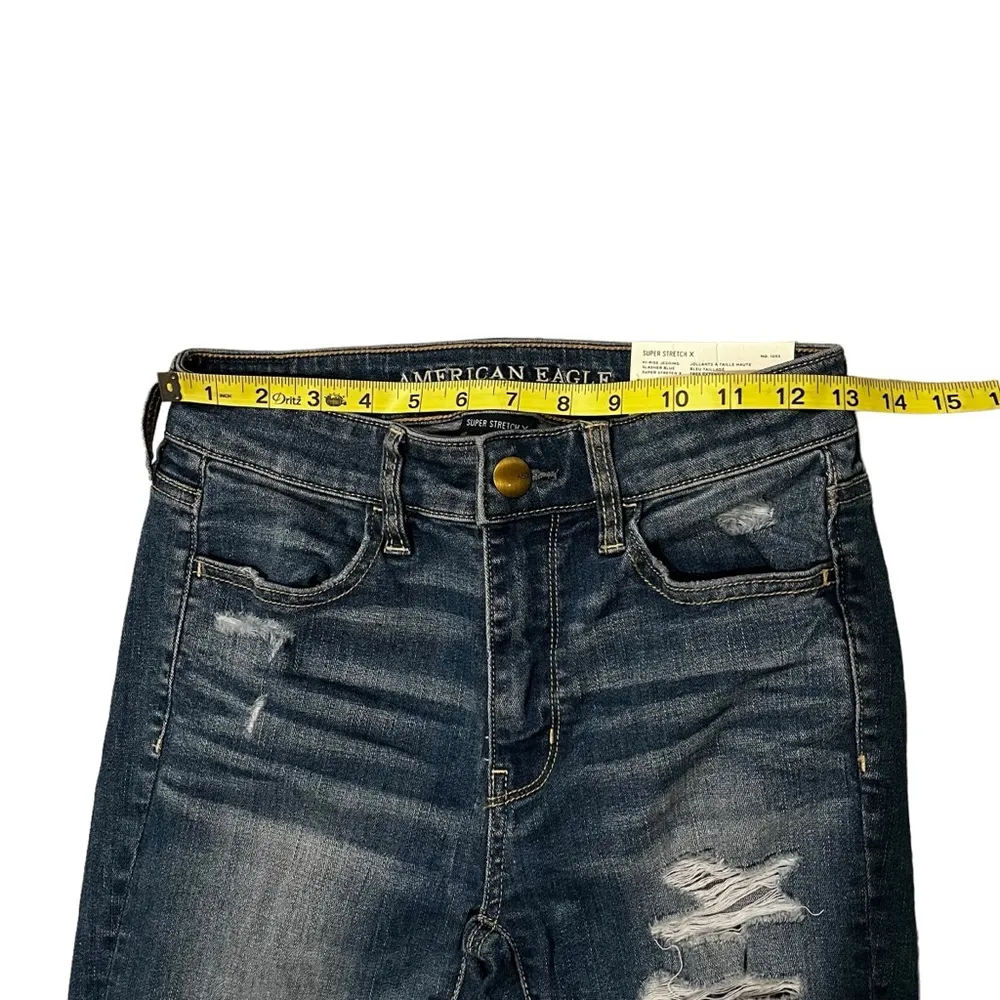 NWT, AMERICAN EAGLE Hi-Rise Jegging Super Stretch X, Slasher Blue, Sz 2 Short - Image 14