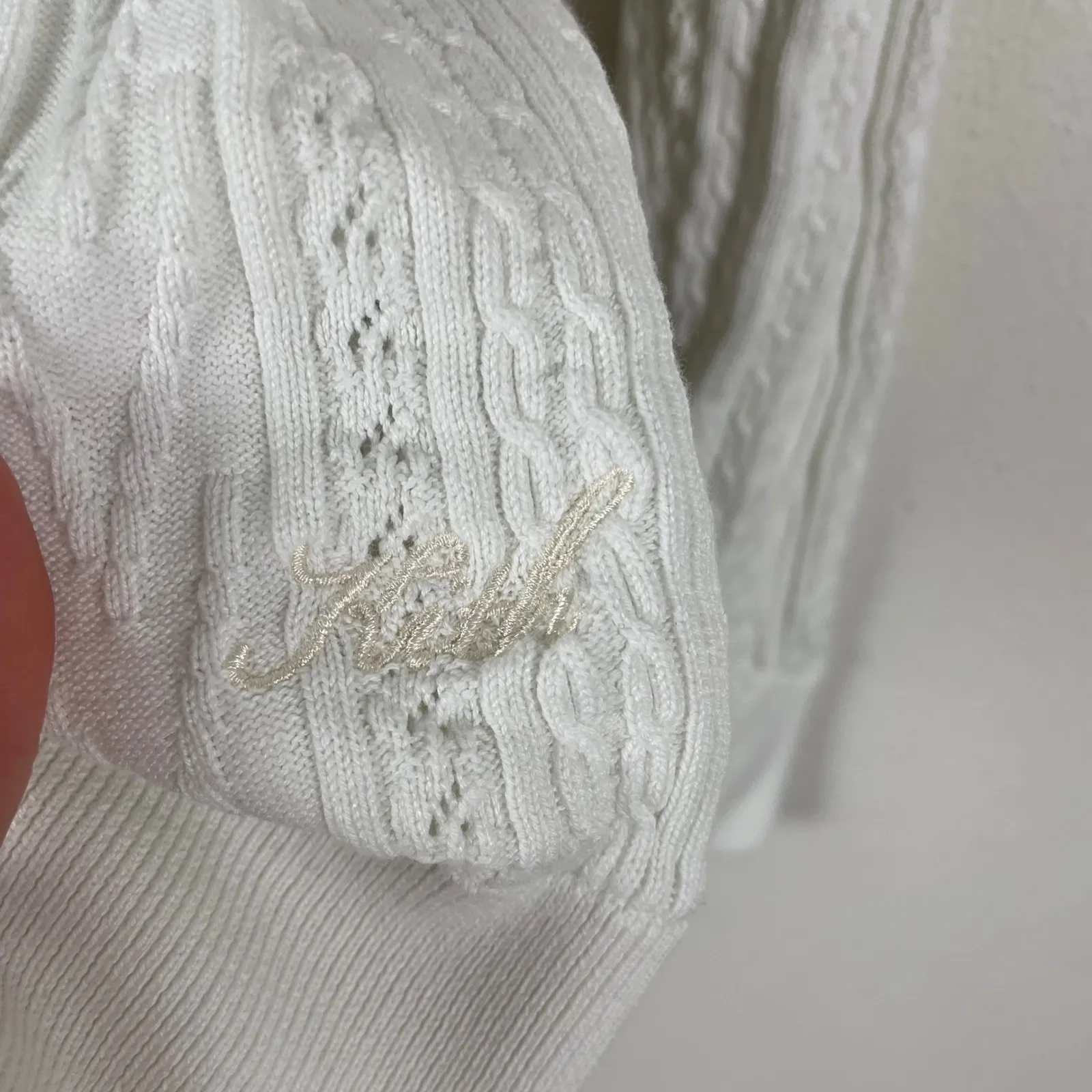 KITH White Cable Knit Turtleneck Sweater Long Sleeve Women's Size S Made in USA - Image 3