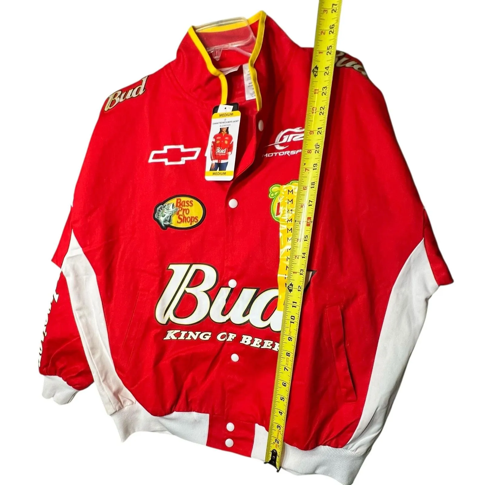 NASCAR Motorsports Jacket Womens Med Red Racing Budweiser King Of Beers Spports - Image 7