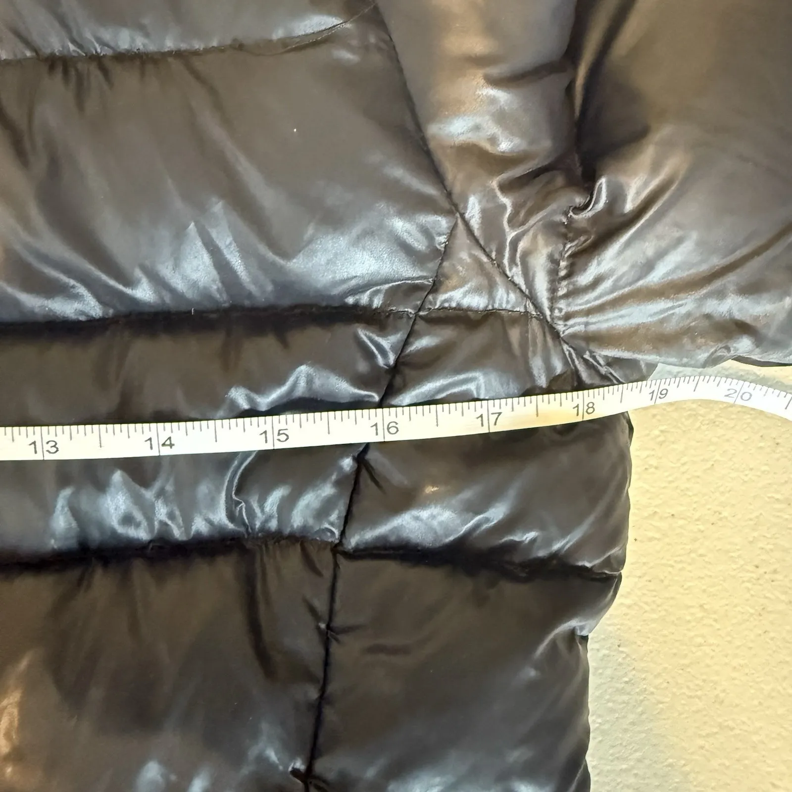 Calvin Klein Packable Down Puffer Jacket Womens Small Black‎ Hooded Quilted Warm - Image 11