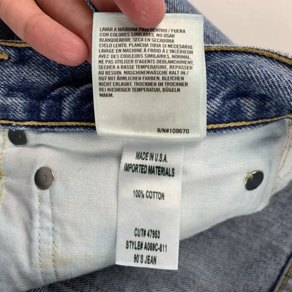 AGOLDE Fallout Light Wash Destroyed Knee 90s Straight Leg Jeans 27 - Image 7