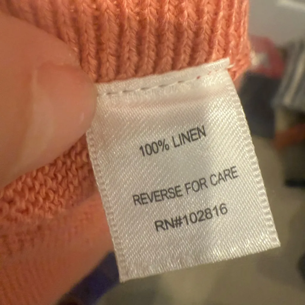 GARNET HILL Haiku Linen Sweater NWT size XL Knit Tee 100% Linen - Image 7