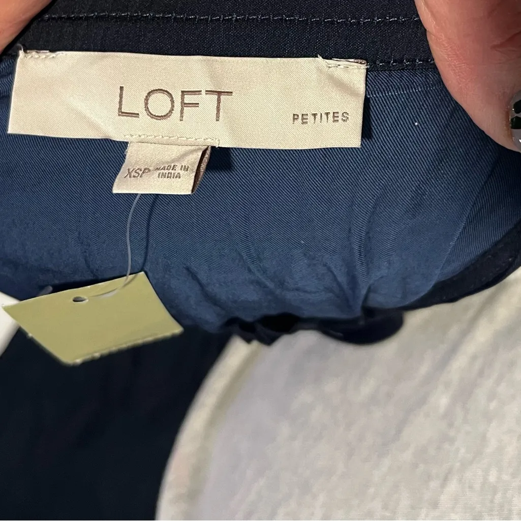 LOFT Midnight Blue Satin Sleeveless Jumpsuit - Image 9