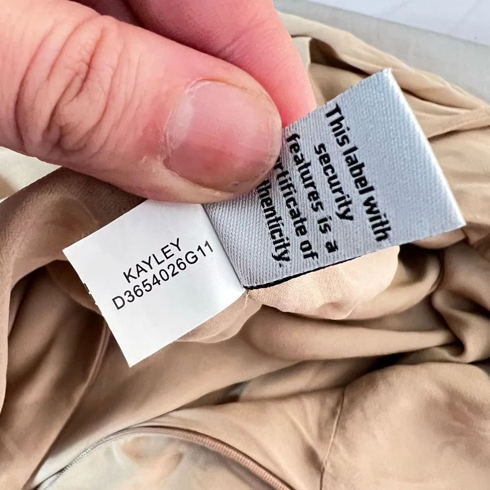 Diane Von Furstenberg Kayley Silk Cinched Accent Tan Black Sheath Dress Sz 0 - Image 10