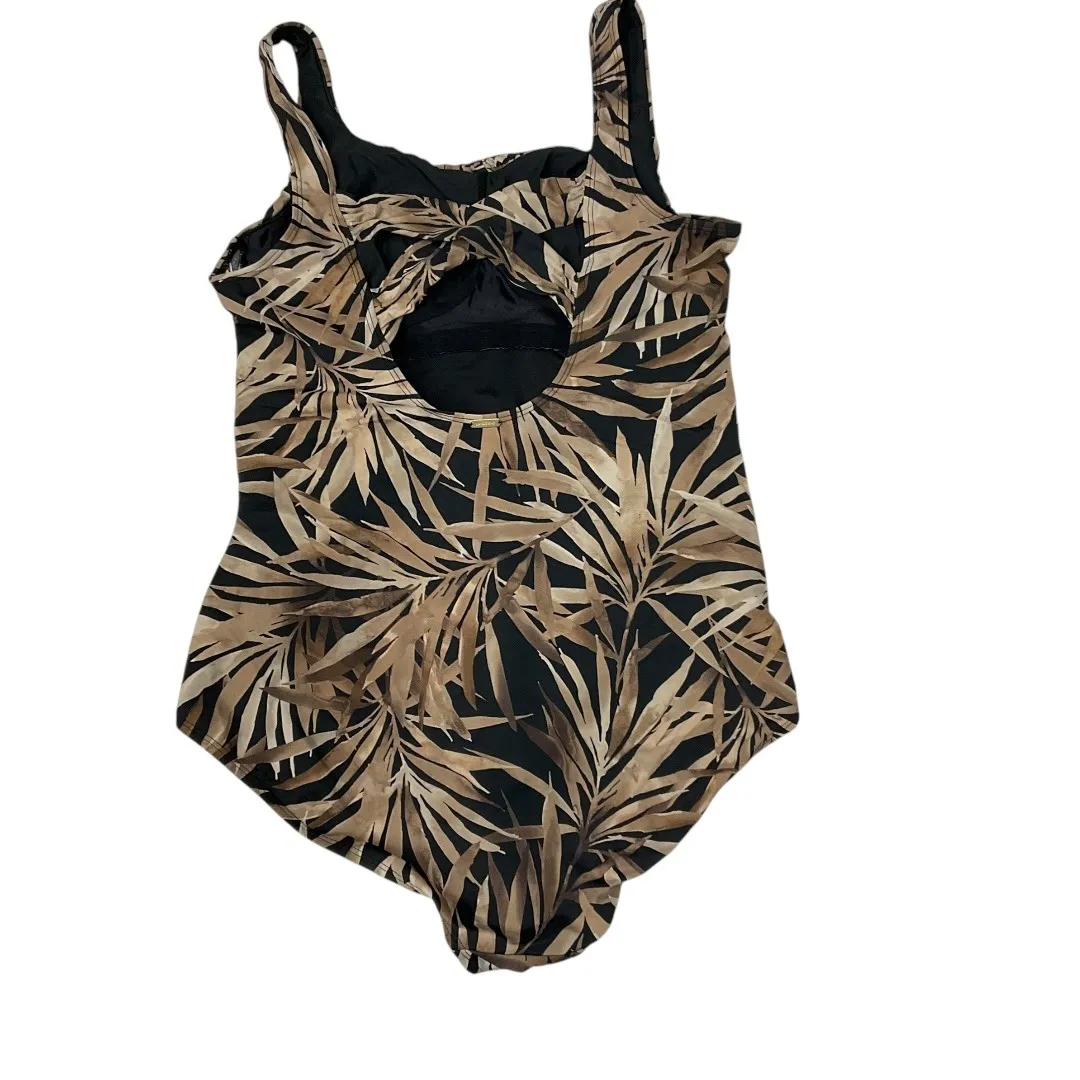 Land's End Tropical Palm‎ Print One Piece Swimsuit Size 16 Ruched Front - Image 4