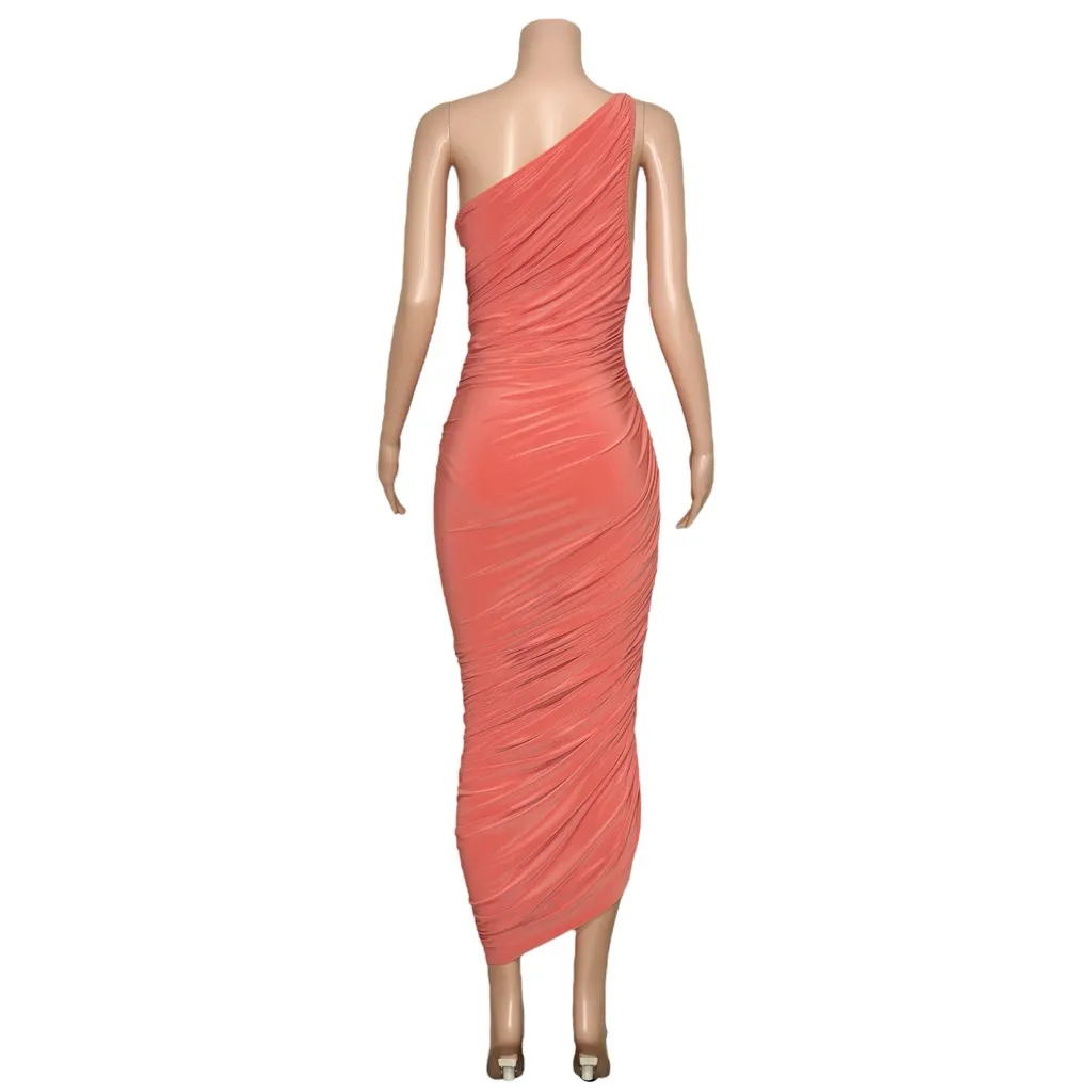 NORMA KAMALI Diana Gown, Papaya, XS - Image 7