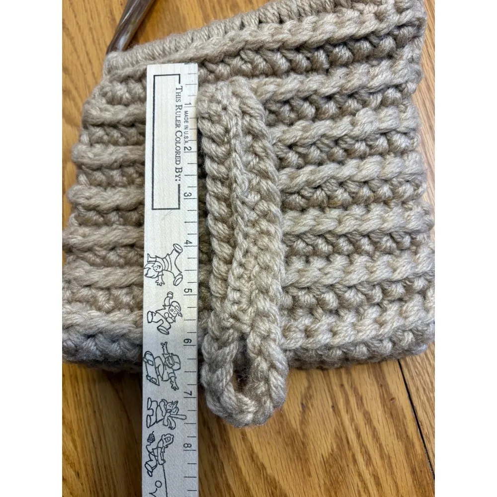 Vintage Handmade Crochet Afghan‎ Blanket Geometric 3D Cube Pattern Brown Tan Wht - Image 6