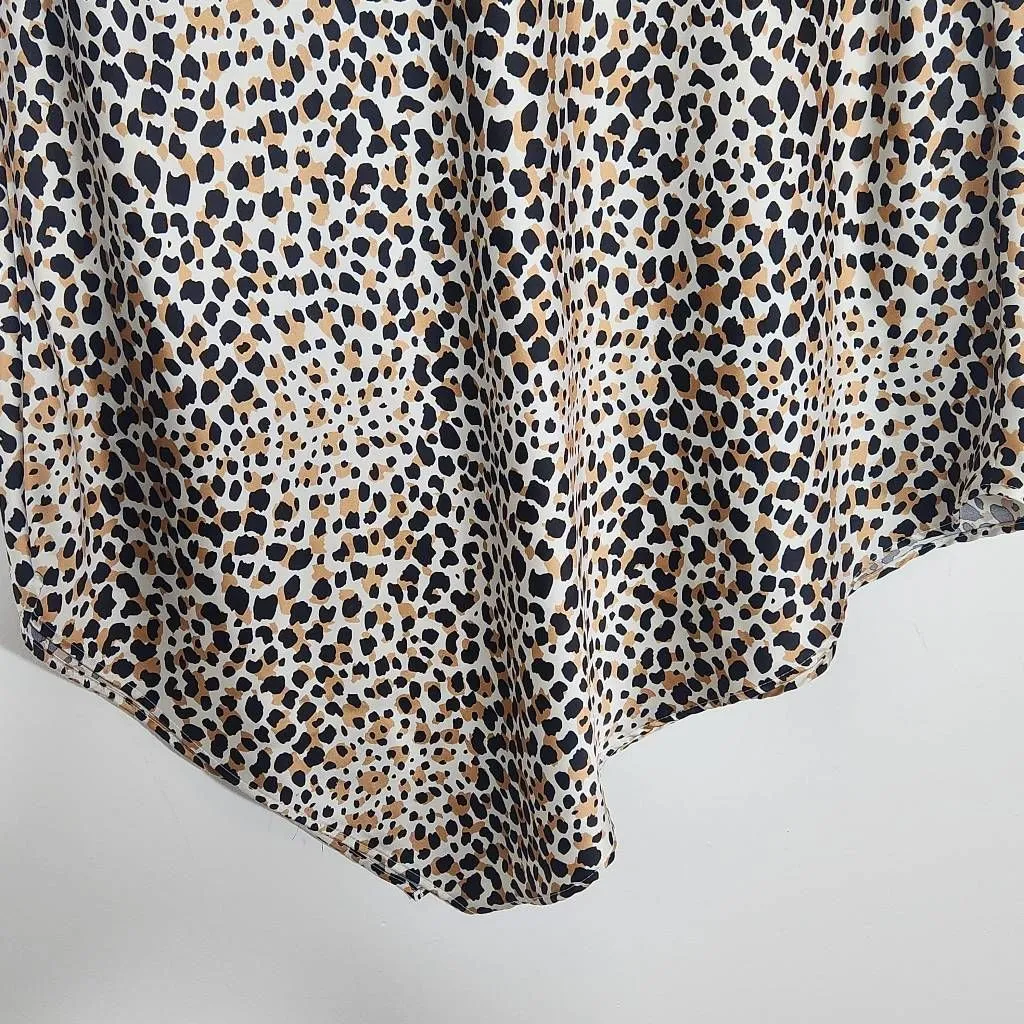 Forever 21 Asymmetrical Leopard Print Midi Skirt Size 3X Leopard Print Skirt - Image 3