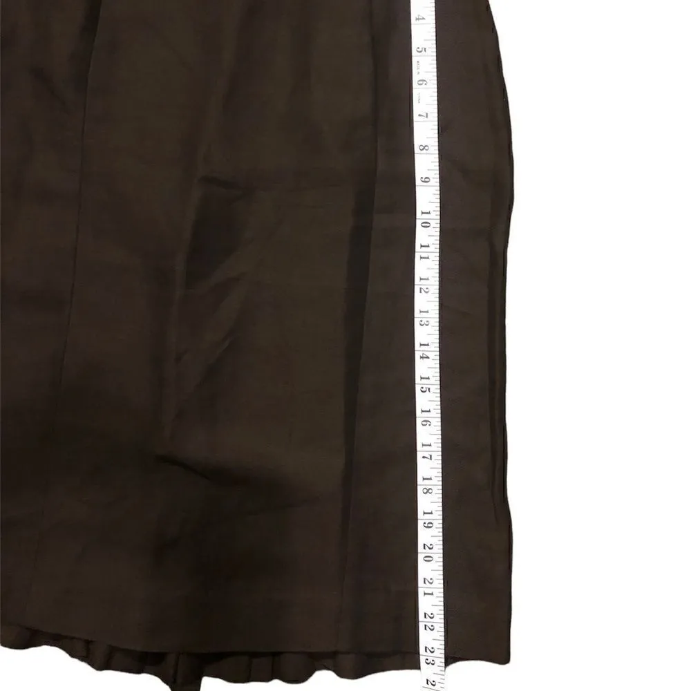 Ann Taylor mocha colored straight linen blend skirt with hidden side zipper - Image 5