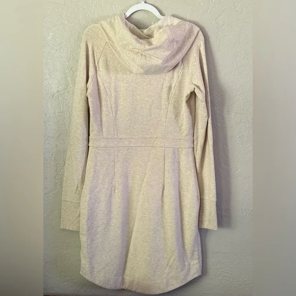 Athleta Oatmeal Heather Power Down Active Yoga Dress Hooded M Tall READ DESCR - Image 11