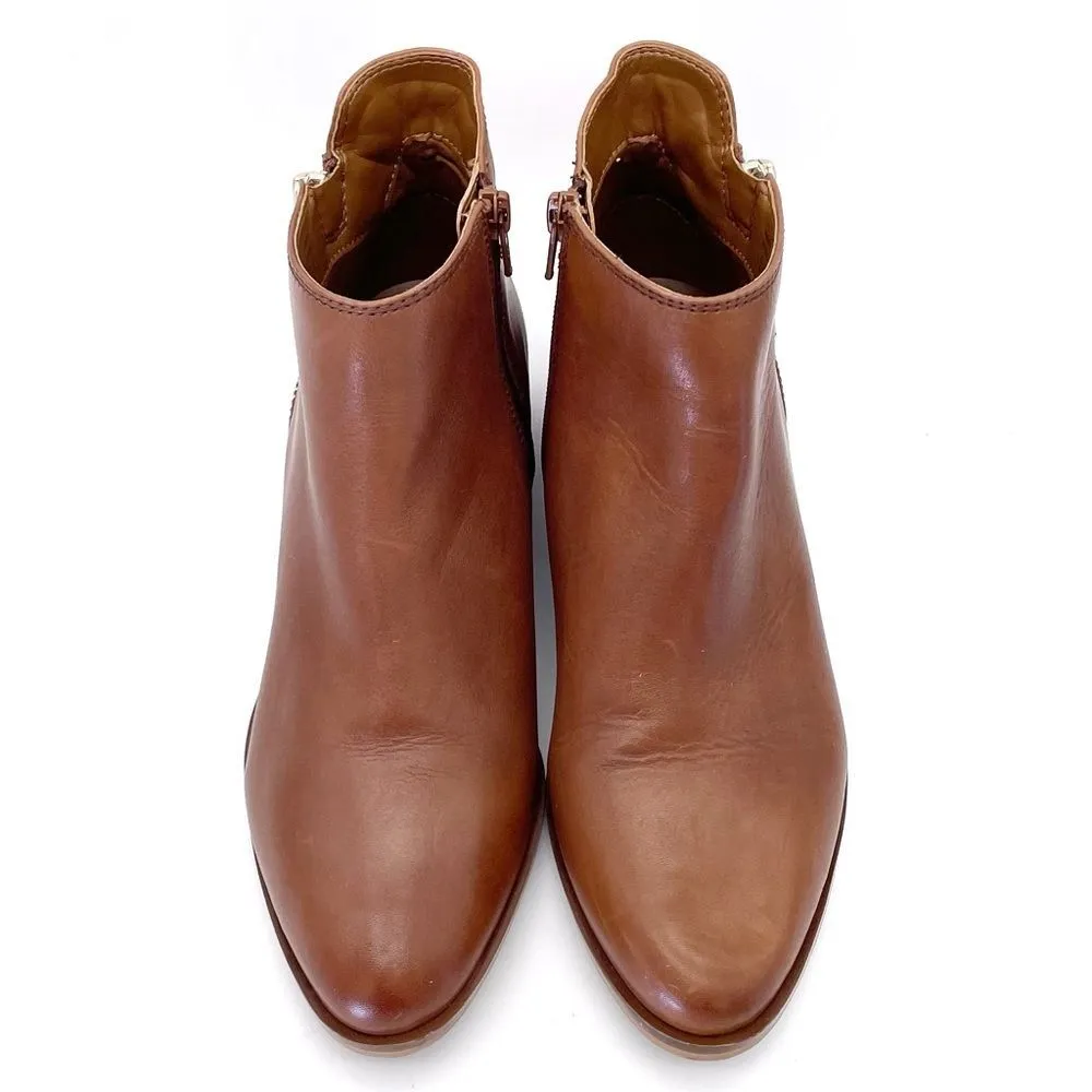 Aldo Reravia Cognac Leather Ankle Bootie Low Heel Fashion Boot Women’s Size 9 - Image 2