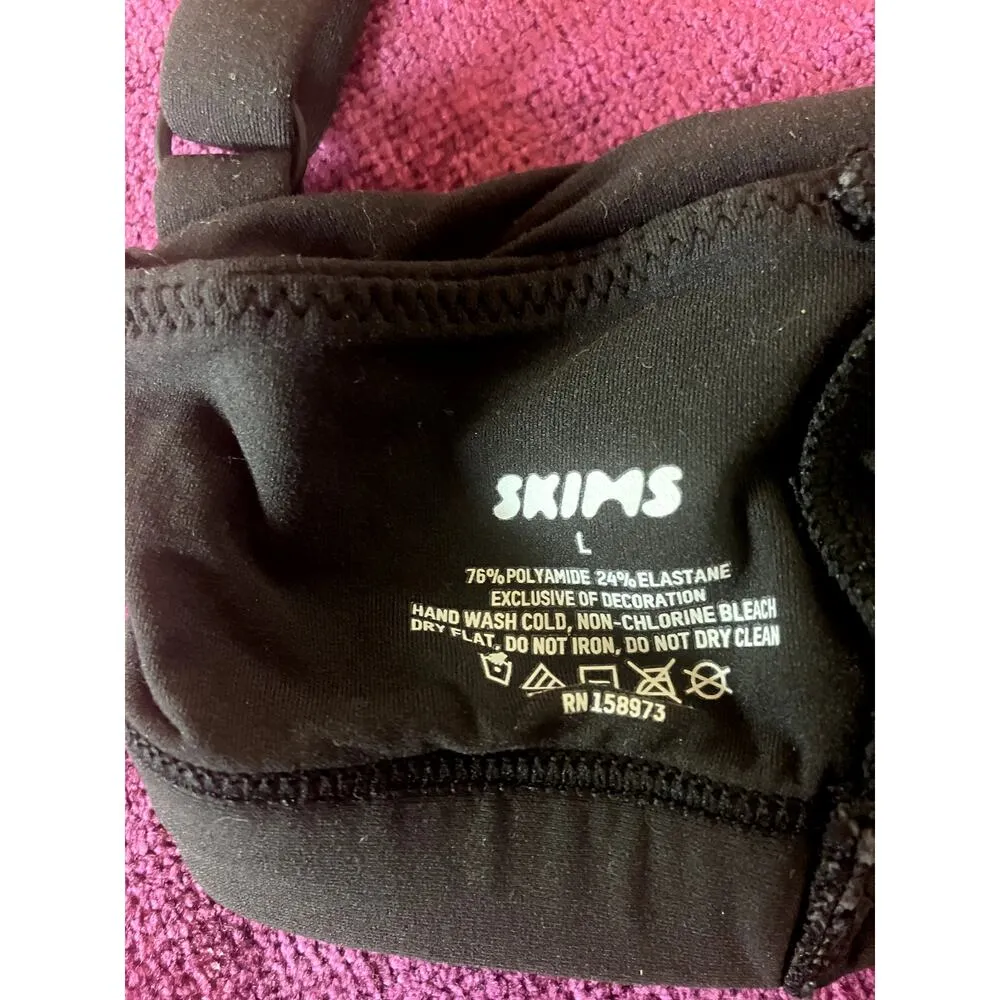 SKIMS Fits Everybody Scoop Bralette Black Size Large L COMFY MINIMALIST LOUNGE - Image 3