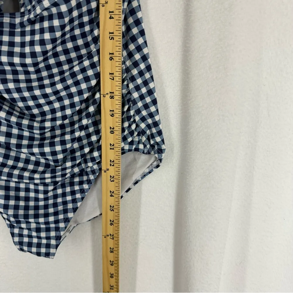 Tommy Bahama Checkered One Piece Swim Suit Womens 14 Blue - Image 5