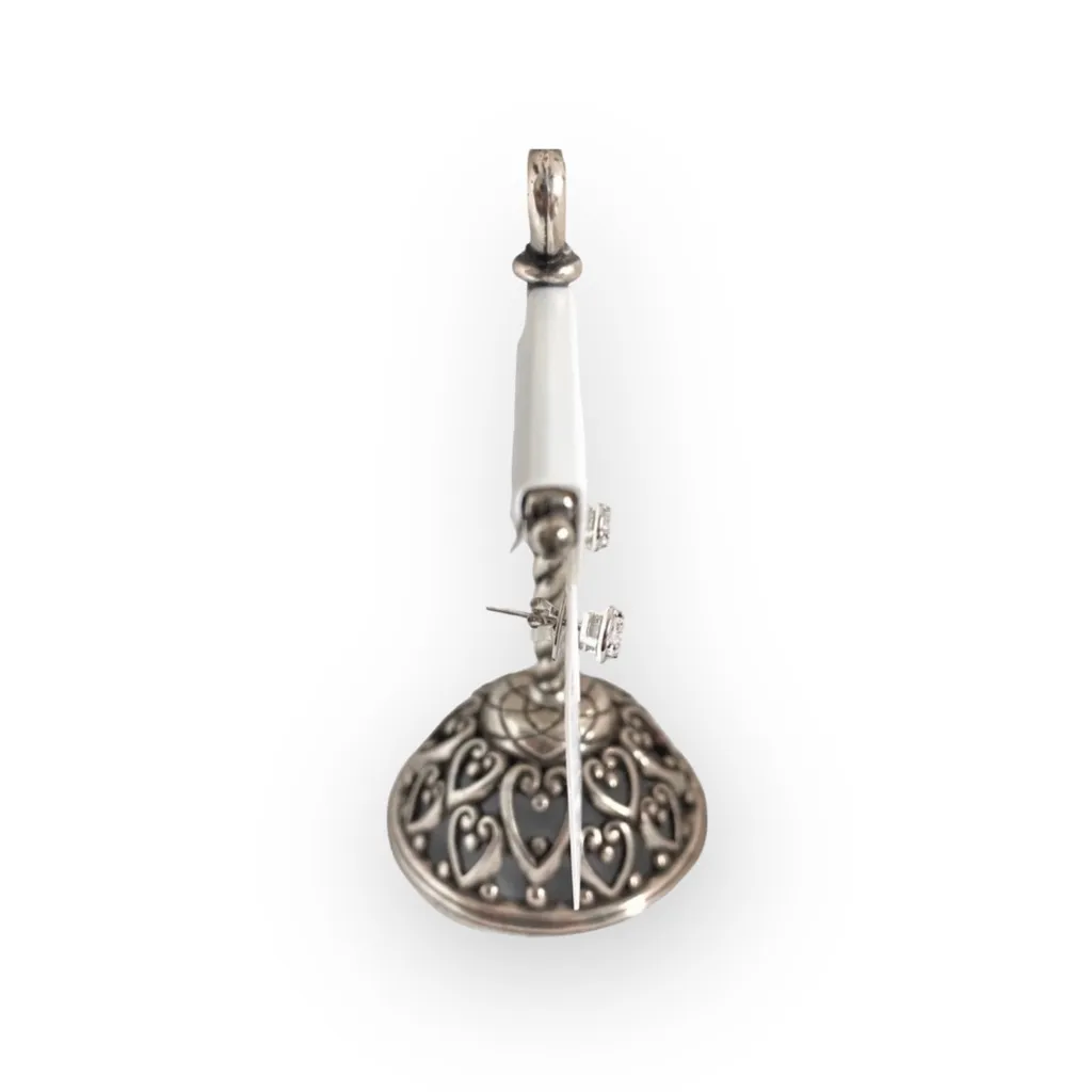 new Lassaire ᪥ Simulated Diamond Bezel Stud Earrings ᪥ Platinum Plated Silver ᪥ - Image 9