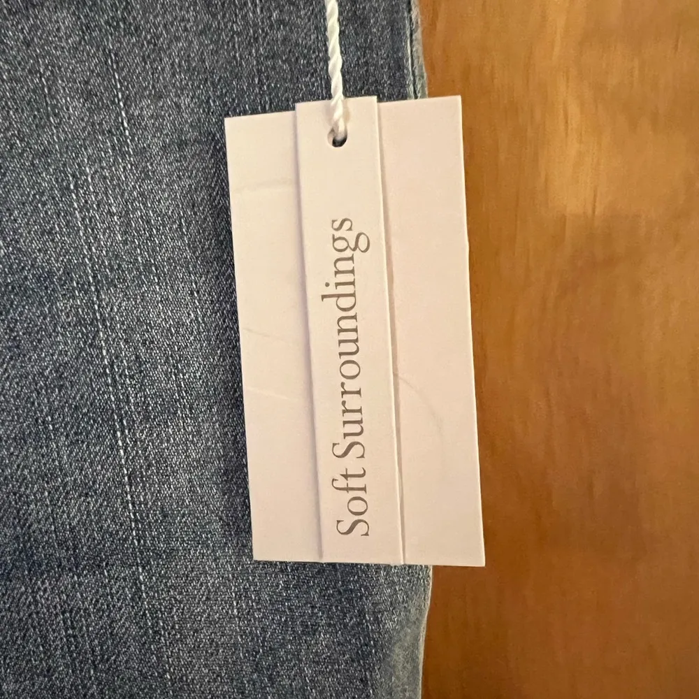 Soft Surroundings Ultimate Denim Belted Jeans Straight Leg Crop NWT Size 22W - Image 4