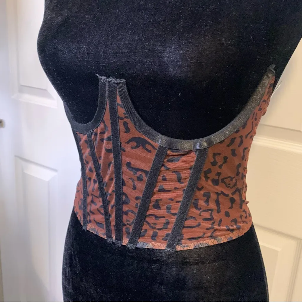 Prilin Leopard Print Waist Corset Black - Image 3