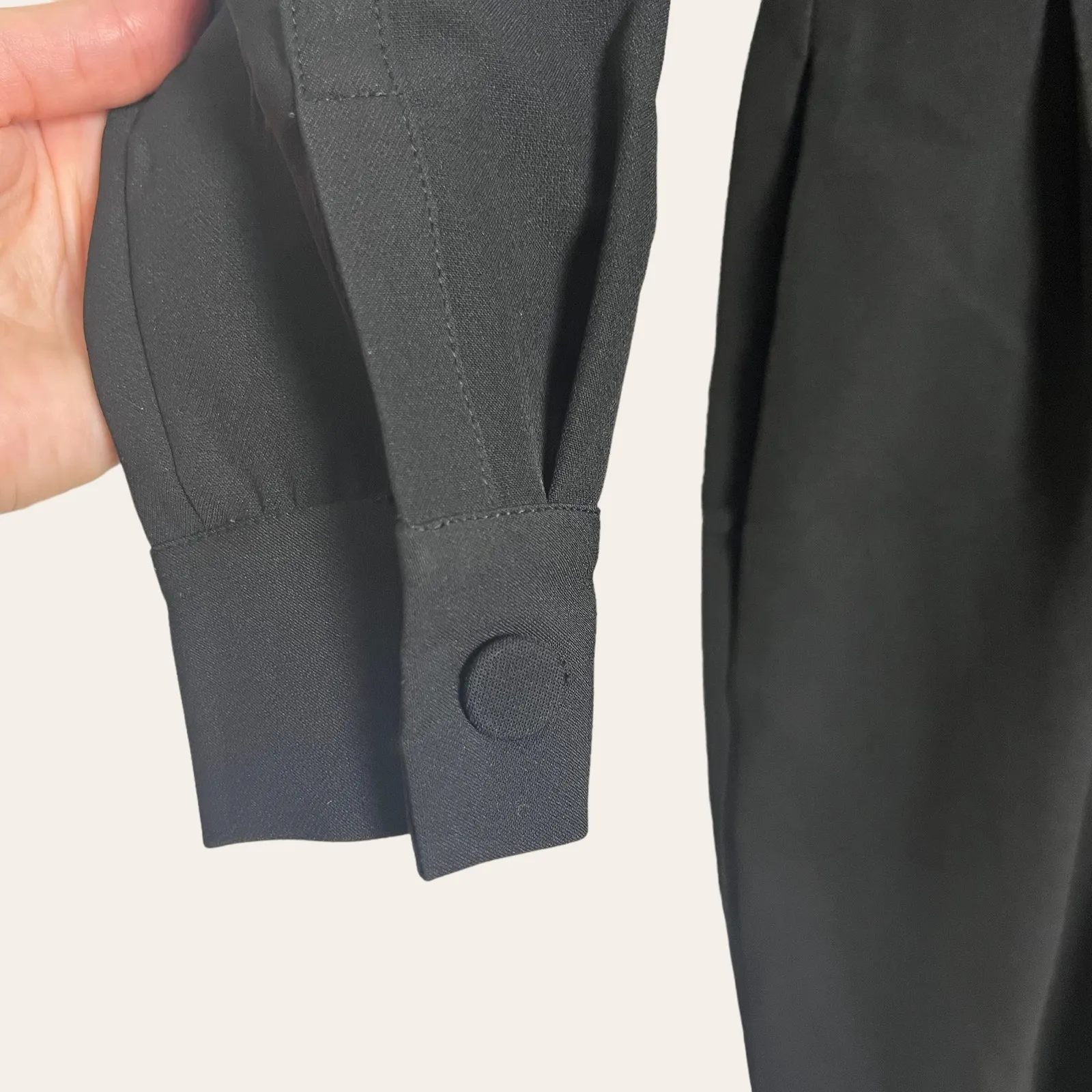 LINI Black Stella Sequin Faux Wrap Surplice Long Sleeve Party Jumpsuit Size XS - Image 7