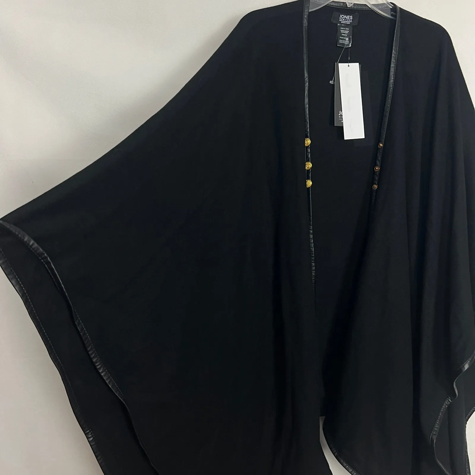 NWT Jones New York 1/4 Button Black Cape One Size - Image 7
