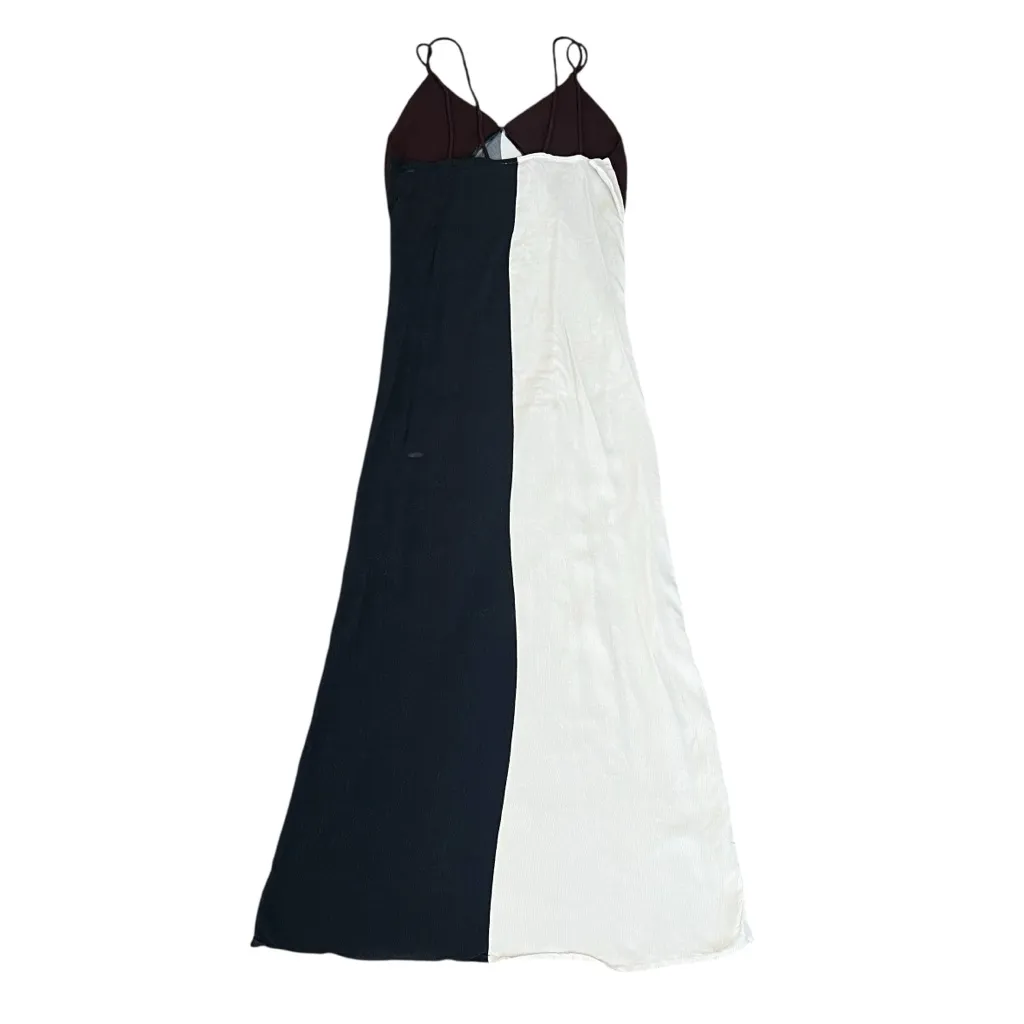 Conditions Apply Womens Avimaria Colorblock Black White Slip Sundress Maxi Dress - Image 8