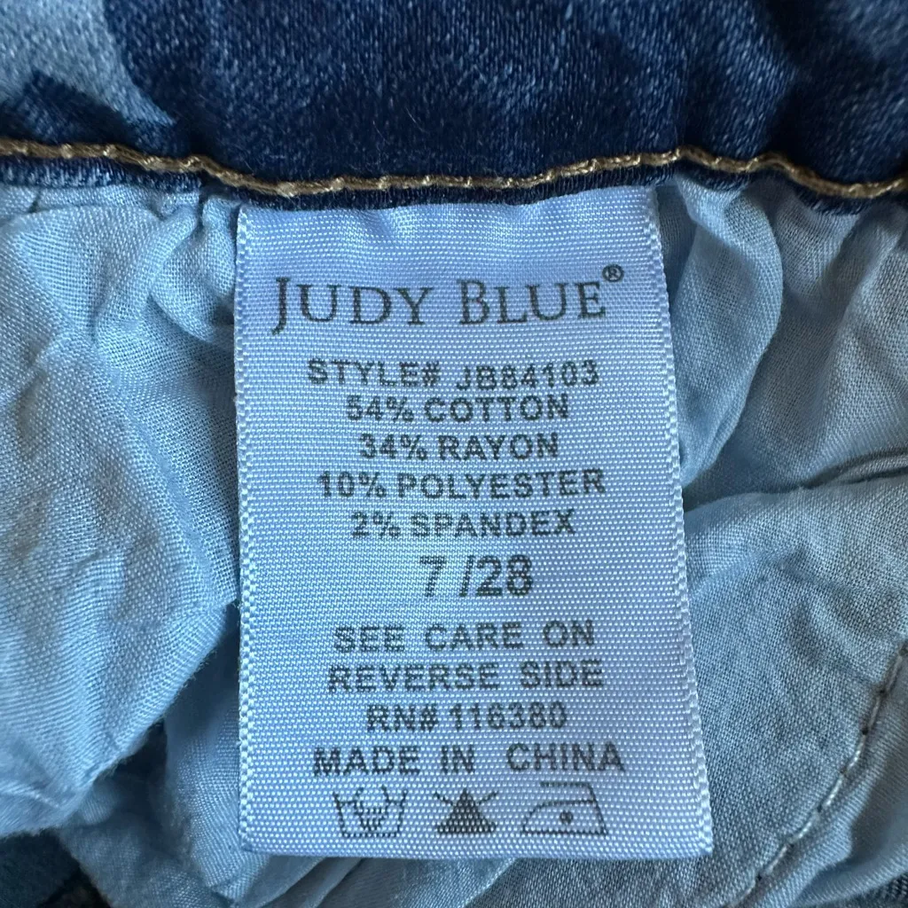 Judy Blue Spangled Super Flare Bell Bottom Jeans Sz 28 High Rise Star Print - Image 9