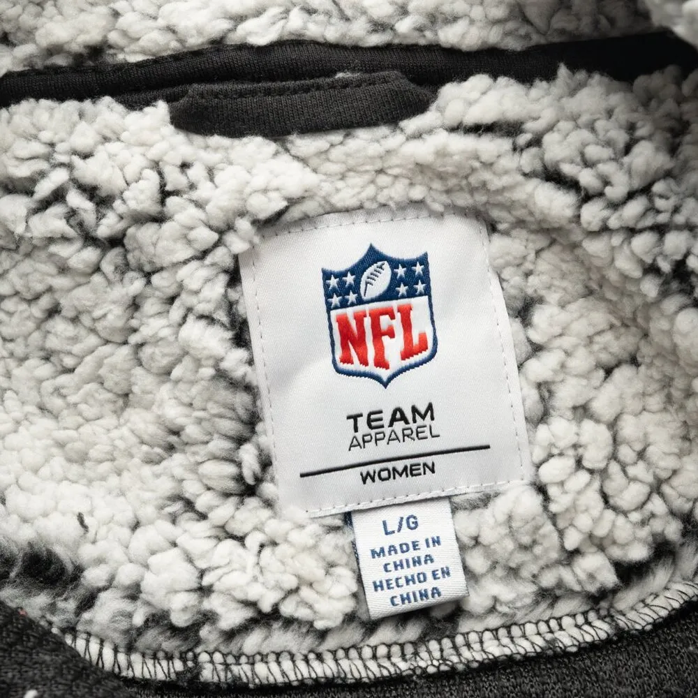 NFL Minnesota Vikings. Gray Sherpa Quarter-Zip Pullover Jacket. - Image 2